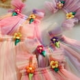 thumbnail image 4 of MEZZALL Robe Fleurie de Fête pour Tout-Petites Filles à Manches Volantées, Robe de Danse, Robe d'Été Confortable, Orange, 4-5 Ans, 4 of 5