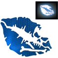 thumbnail image 1 of ORUYROP High Intensity Reflective Vinyl Death Kiss Skull Crossbones Lips Decal Bumper Sticker-Cars, Motorcycles, Helmets, Wind Screens, laptops, cellphones, (Blue, 8 inch Wide), 1 of 7