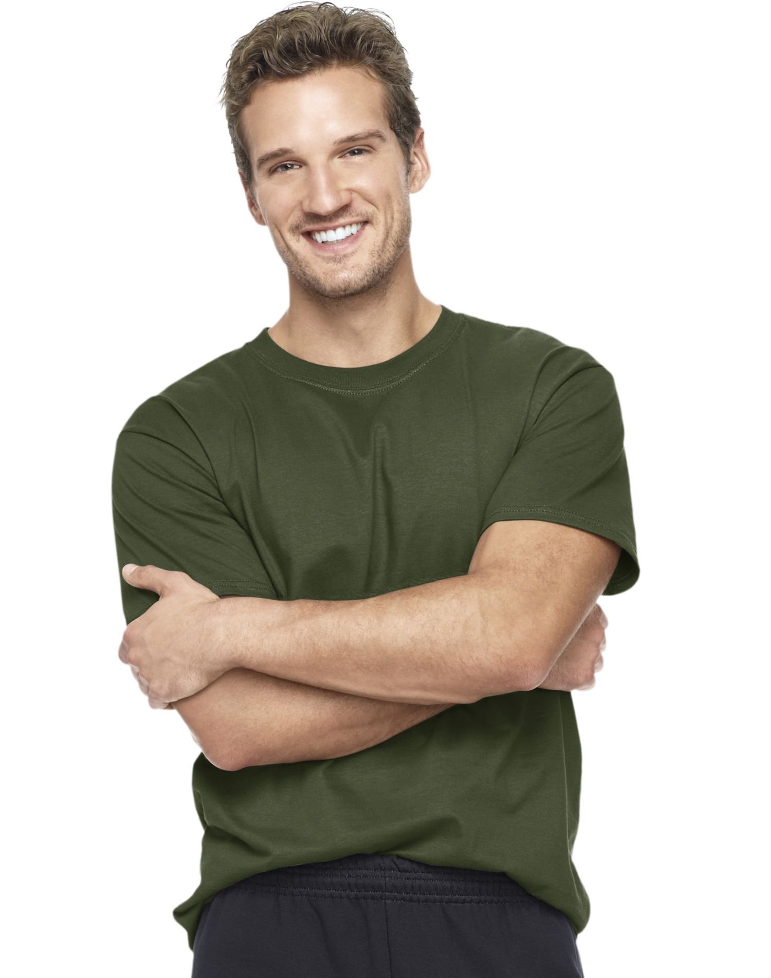 Hanes Adult Tagless Short-Sleeve Bottom Hem Beefy T-Shirt