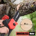 thumbnail image 3 of TFixol 12-Inch 1000W Brushless Electric Chainsaw with 48V 4000mAh Battery, 4500 RPM Cordless Handheld Chainsaw for Home Use, Lightweight Red-Black Design, 110V US Plug, Includes Charger and Tools, 3 of 7