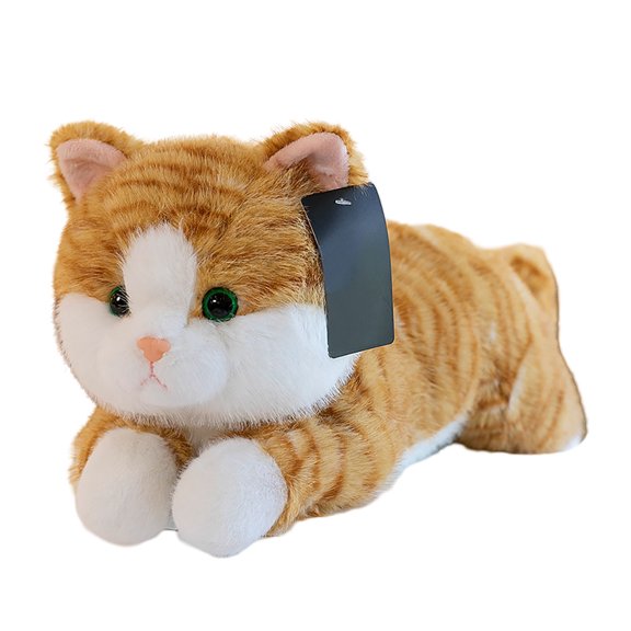 Weighted Cat Stuffed Animal Realistic Stuffed Cat Toy Throw Pillow Gray Weighted Stuffed Animals For Kids And Adults