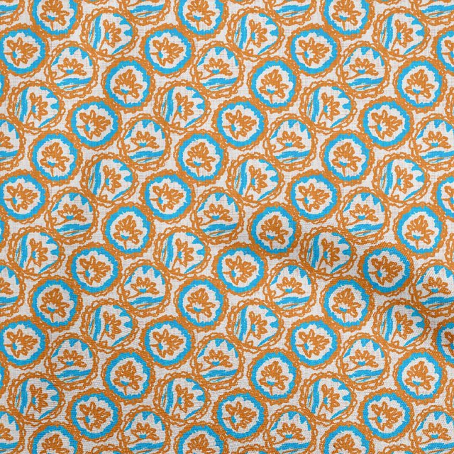 oneOone Velvet Orange Fabric Asian Block Sewing Craft Projects Fabric Prints By Yard 58 Inch Wide