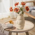 thumbnail image 4 of GUOOL Ceramic Vase Flower Container Decorative Vase for Office Dining Table Decoration Beige, 4 of 9