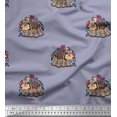 thumbnail image 1 of Soimoi Modal Satin Fabric Leaves,Floral & Elephant Block Print Fabric by The Yard 42 Inch Wide, 1 of 3