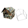 thumbnail image 4 of Almencla Maison pour Chat Errant Abri pour Chat Porte Rideau Design Fournitures pour Animaux Boucle Inférieure Imperméable Coupe-Vent m, 4 of 8