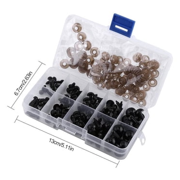 Langgg 142 Pcs Yeux de Sécurité 6mm/8mm/9mm/12mm Jouets Portables Légers Étanches Vis Faciles à Installer