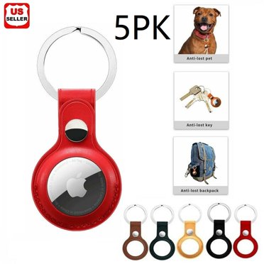 LINKPAL 5 Pcs Étui de Protection en Cuir pour Boucle d'Airtag, Housse de Sac pour Traqueur d'Airtags Apple