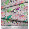thumbnail image 3 of Soimoi Gray Poly Georgette Fabric Stamp & World Map Print Fabric by the Yard 52 Inch Wide, 3 of 5