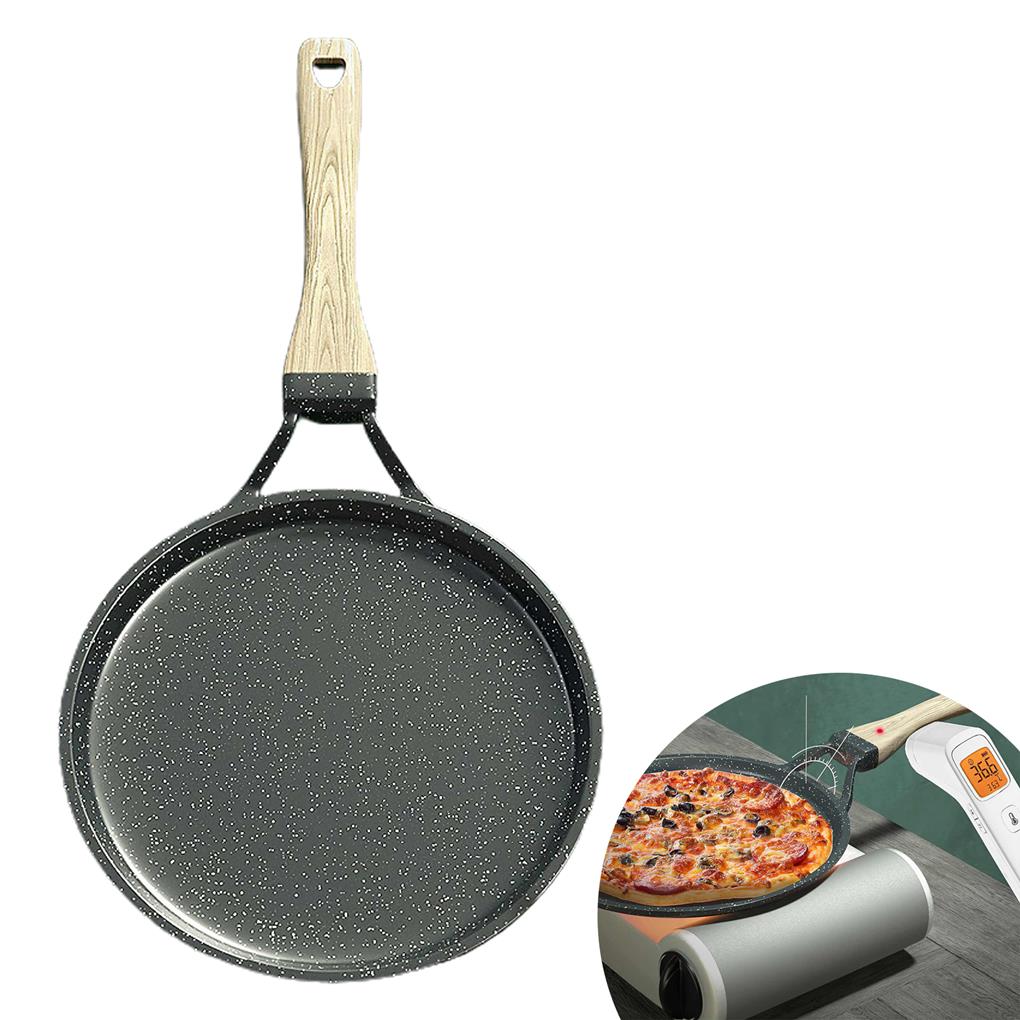 Stratiform Cake Frying Pan Non-sticking Cake Crust Pan Crust Frying Pan Heat Evenly Baking Pan with Integrated Die-cast Handle for Kitchen Baking