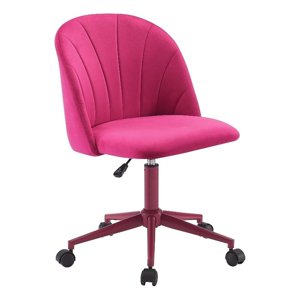 Linon Adalynn chaise de bureau roulante en rose chaud