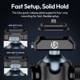 thumbnail image 2 of Ulanzi T100 Tripod Ball Head – 360° Panoramic Rotation Quick Release Aluminum Ball Head for DSLR, Mirrorless Cameras & Video Tripods (6kg Load Capacity), 2 of 14