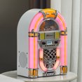 thumbnail image 5 of Arkrocket Athena Mini Jukebox / Tabletop CD Player / Bluetooth Speaker / Radio / USB and SD card Player with Retro LED Lighting System (Pink White), 5 of 5