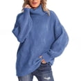 thumbnail image 1 of Qertyioot Chandails Surdimensionnés pour Femmes Col Roulé Mode Manches Longues Col Roulé Chandail Décontracté Hauts, 1 of 7