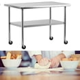thumbnail image 1 of 30 x 24 Inches Stainless Steel Table for Prep & Work,NSF Commercial Heavy Duty Island Table with Undershelf & Caster for Kitchen, 1 of 6