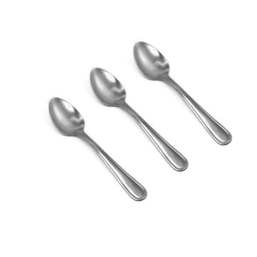 Mainstays Fleetline 3 Piece Stainless Steel Teaspoon Set, Silver Tableware, Adult