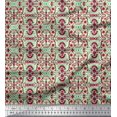 thumbnail image 1 of Soimoi Velvet Fabric Damask Ethnic Printed Fabric 1 Yard 58 Inch Wide, 1 of 3