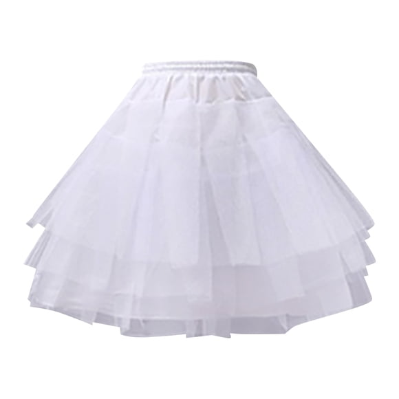 Women'S Solid Color Layered Tulle Petticoat Lady'S Princess Tutu Tulle Skirt Underskirt Skirt White B
