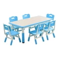thumbnail image 2 of GloryStar 47.2" Height Adjustable Kids Table & 6 Chair Set, Non-Slip Legs, Perfect Preschool Activity Desk for Ages 2-10, 2 of 9
