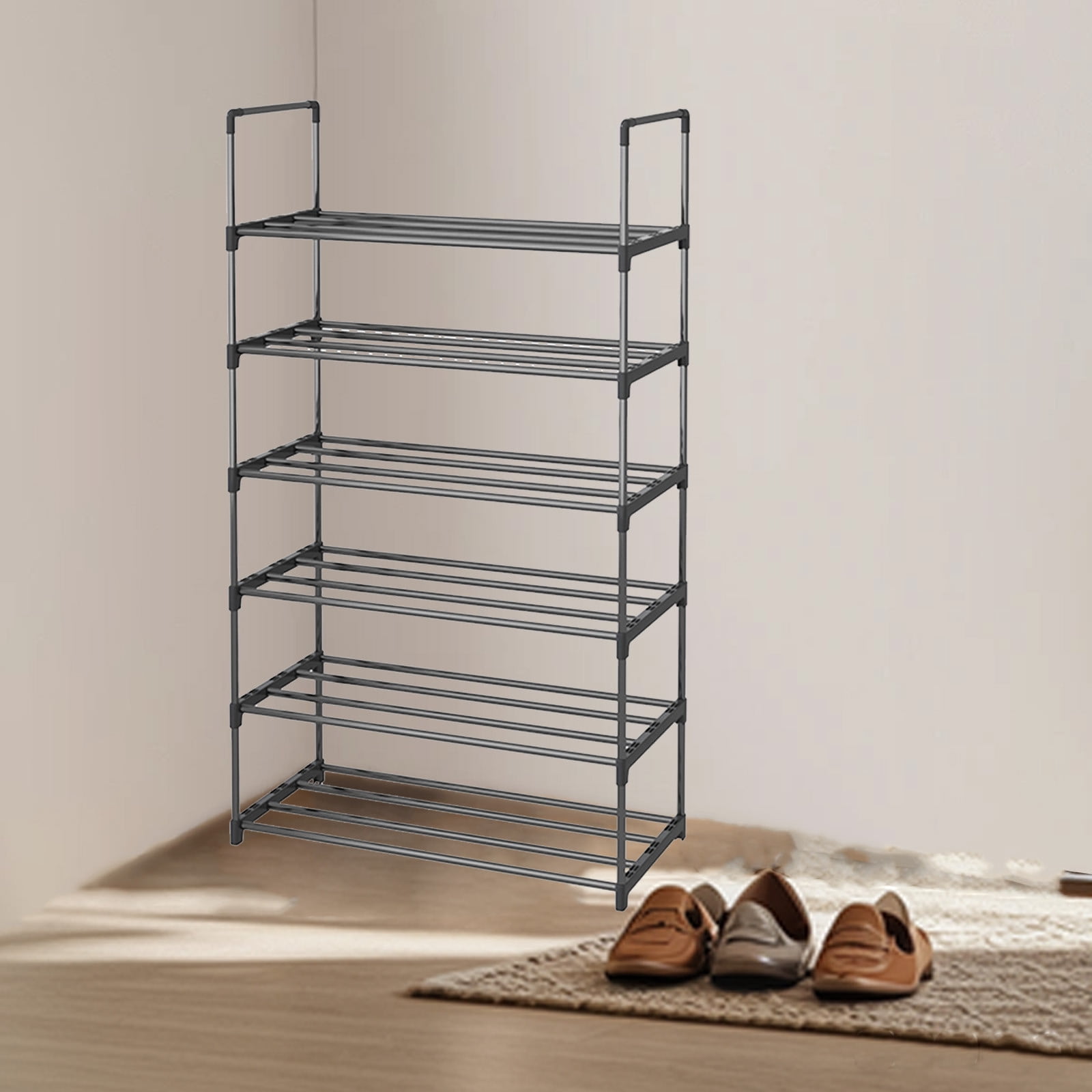 LSLJS Shoe Rack Extra Large Shoe Storage Rack Shoe Storage Rack Sturdy Shoe Rack for Wardrobes Garages and Hallways Stackable Shoe Rack for Entrance Black