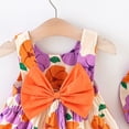 thumbnail image 4 of MIASHUI Ensemble de Robe d'Été pour Filles avec Nœud Floral et Chapeau de Paille Assorti pour Violet, 2-3 Ans, 4 of 6