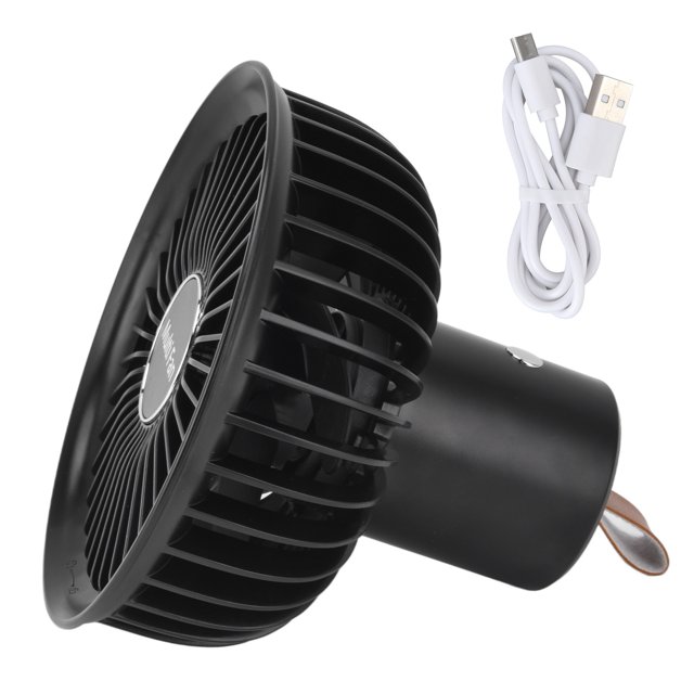 Battery Powered Fan, Multifunctional 3000mAh Battery 5V 5W Electric Fan For Home For Office Study For Camping Black