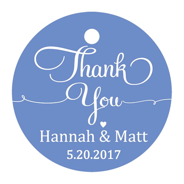 100 Pcs Papier Cadeau Rond Personnalisé Merci à Suspendre Tags Cadeaux de Mariage Personnalisés Tags