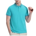 thumbnail image 2 of asjyhkr Mens Button Golf Shirts Short Sleeve Classic Stretch Pullover Moisture-Wicking Fashion Collared T-Shirts, 2 of 5