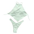 thumbnail image 4 of Women Solid Color Bellyband Bikini Two Piece Set Bra Swimwear Beachwear, 4 of 6