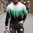 thumbnail image 4 of Chandail à Manches Longues pour Hommes Mode Décontractée Col Rond Chandail à Enfiler Imprimé T-Shirt à Manches Longues Blouse, 4 of 9