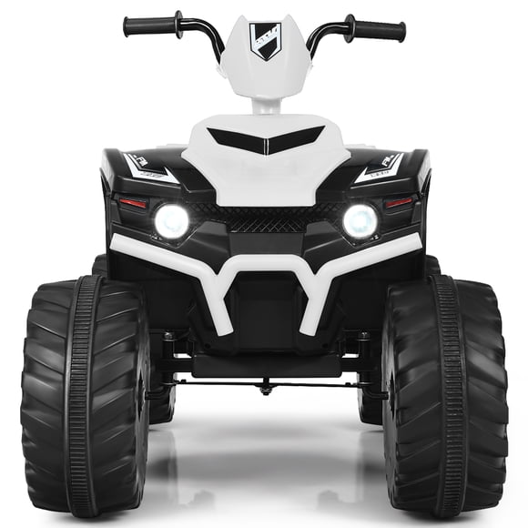 Patiojoy 12V Electric Kids Quad ATV Ride on Car with LED Lights& Bluetooth White