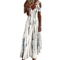 thumbnail image 2 of Robe Formelle Imprimé Floral Dentelle Été Ample une Ligne Robe Maxi pour Banquet, 2 of 13
