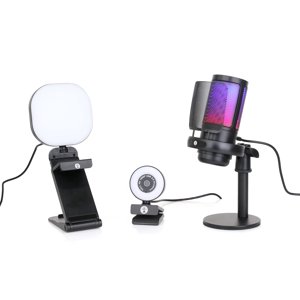 Kit de streaming en direct- Parfait pour les jeux vidéo en streaming sur Twitch, YouTube, Podcasts et Working from Home. comprend 1920x1080p Webcam, professionnel USB Microphone, et un LED - Oui.