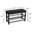 thumbnail image 2 of Nola Home Shoe Bench with Storage, 2-Tier Shoe Rack Padded Seat and Metal Frame, Black, 2 of 6