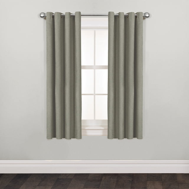 Mainstays Faux Suede Light-Filtering Grommet Window Curtain Panel, 54" x 63", Sage Green, 1 Panel