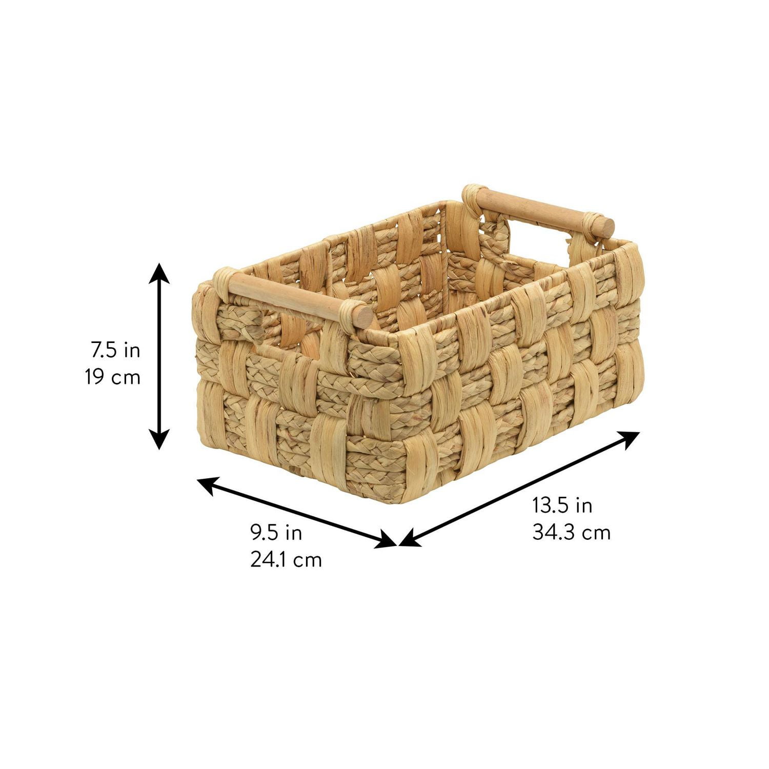 Zenna Home Panier de rangement tissé jacinthe d'eau et feuilles naturelles