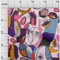 thumbnail image 2 of oneOone Cotton Silk Light Purple Fabric Abstract Comic Face Sewing Craft Projects Fabric Prints By Yard 42 Inch Wide, 2 of 5