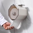 thumbnail image 2 of Yarn Bathroom Wall-mounted Paper Towel Box Without Drilling Punch Type Roll Paper Magnetic Cover Convenient Change Paper, 2 of 7