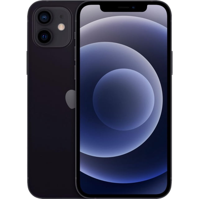 Apple iPhone 12 256 Go en Noir, Remis à Neuf Certifié Grade A comme Neuf. Doté d'Un Écran Super Retina XDR de 6,1 Pouces avec Résolution 2532 x 1170, de Deux Caméras 12MP avec mode Nuit, et de la Puissante Puce A14 Bionic. Comprend une Connectivité 5G, un Écran Céramique pour une Durabilité Accrue, et une Compatibilité MagSafe pour la Recharge Sans Fil. Présenté en Vue avant et Arrière Mettant en Valeur le design Épuré et le Système d'Appareil Photo.