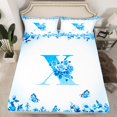 thumbnail image 2 of Erosebridal Floral Initial Bed Sheets Set Queen Size,Flower Butterfly Bedding Queen Size,Teens Bedroom Decor,Ultra Soft,4 Pieces, 2 of 7
