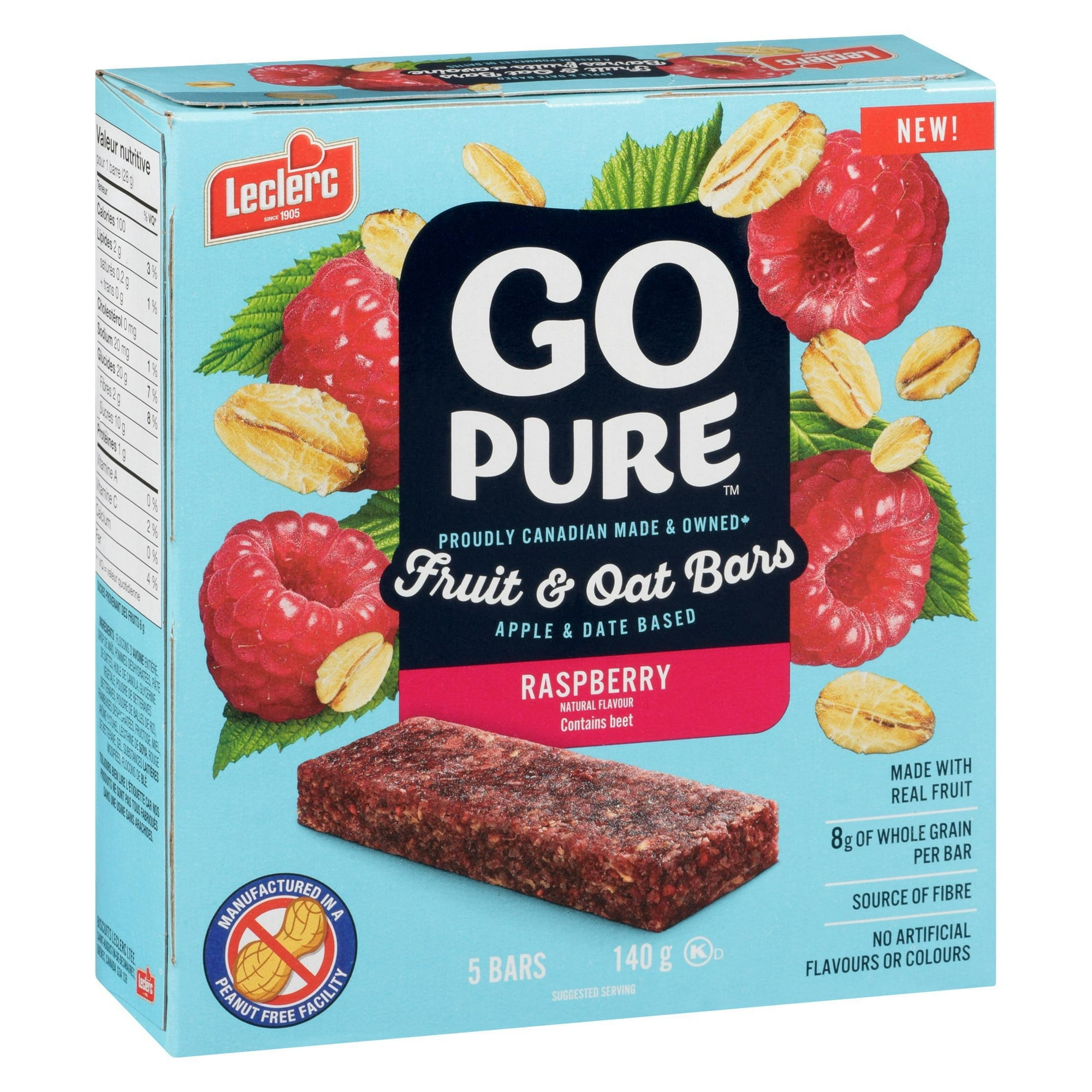 Go Pure Barres aux Fruits et à l'Avoine à la Framboise
