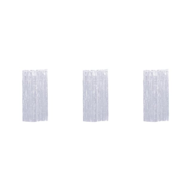 Decodeary Rideau à Franges en Feuille Sécuritaire Plusieurs Couleurs et Glands pour Doigts pour des Moments Mémorables Argent 3*1 m Ensemble de 3