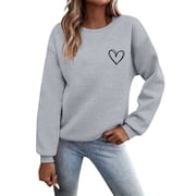 Women's Fashionable Printed Crew Neck Hoodie Color Sweatshirt Women Ladies Hoodies Pullover Sweatshirt Color Long Sleeve Sweatshirt Comfort Color Sweatshirts Women Full Zip Hoodie Women Hot Sweatshirt