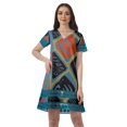 thumbnail image 1 of Moomaya Tenues d'Été Coton Flex Imprimées Robes Courtes pour Femmes Tenue Décontractée, 1 of 4