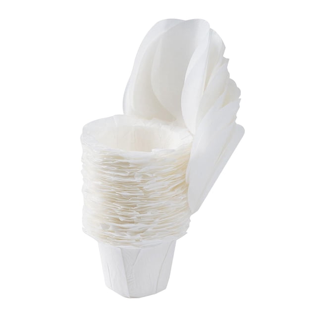 50x Cafe Filter Paper with Lid Replacement Premium Single Reusable pod for 2.0 Maker Accessories, Style A. A stack of unbleached disposable coffee filter papers made from BPA-free material, designed to remove oils, foam, and sediment for enhanced coffee flavour. Ideal for coffee maker accessories, refillable espresso holders, and reusable coffee filters.