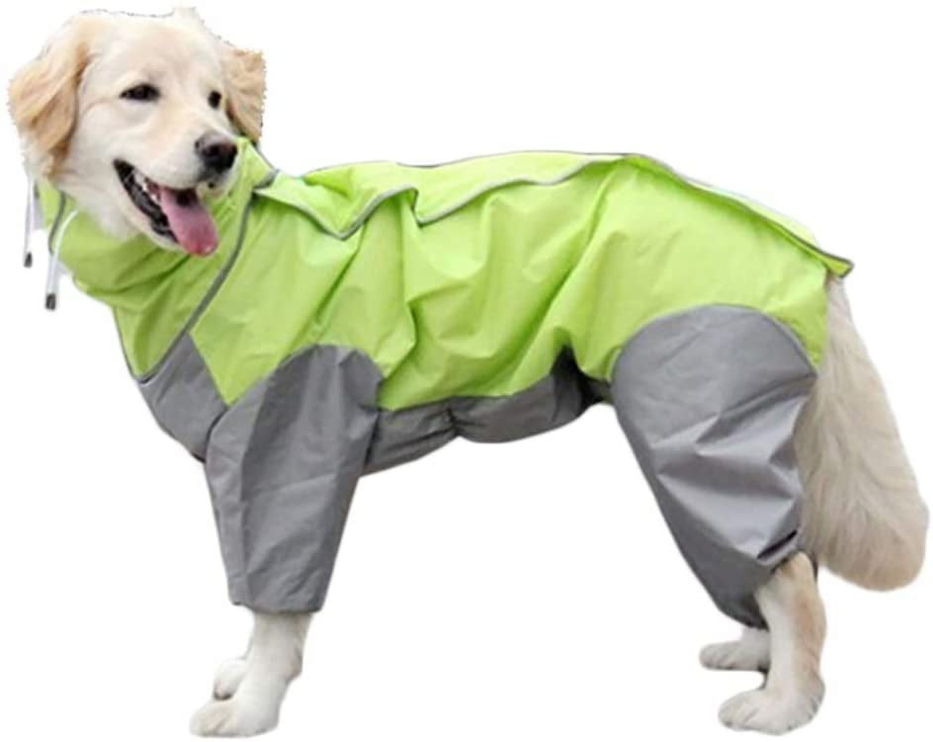 Imperméable pour Chien avec Capuchon Amovible, Manteau pour Chien d'Extérieur à Cordon de Serrage Ajustable, Veste Imperméable pour Chien, Veste de Pluie avec Capuchon et Trou pour Collier, 10 Tailles, 24