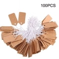 thumbnail image 3 of MesaSe 100pcs Kraft Paper Price Display Blank Label Khaki Label Writable Price Label Hanging Card with Rope Set Label DIY Christmas Hanging Rope Blank Label, 3 of 6