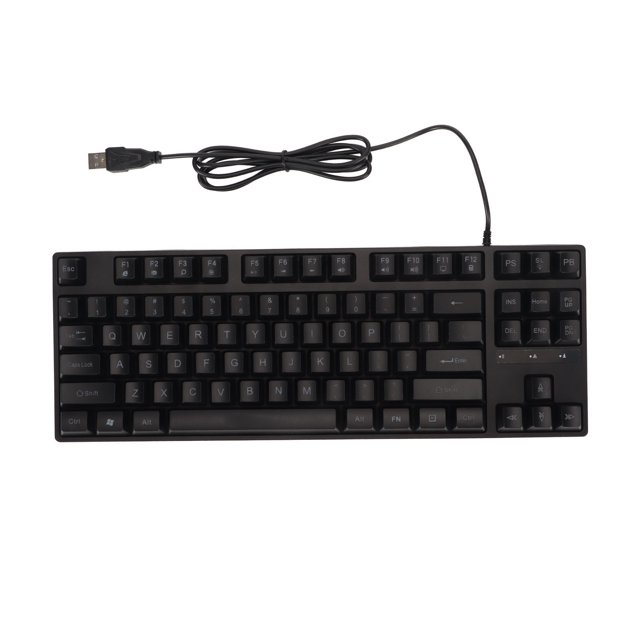 USB Wired Keyboard, Ergonomic Mechanical Keyboard Backlight 87 Keys For Computer