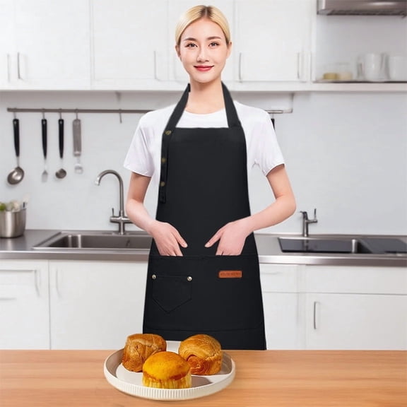 Manchon de Tablier de Cuisine pour la Cuisson et la Préparation des Aliments avec Poches - Tabliers à Bavette de Cuisine en Polyester Durable pour Hommes et Femmes en Vrac -