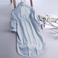 thumbnail image 4 of Timegard Womens Shirts Striped Long Sleeve Lapel v Neck Button up Tops Fall Casual Work Loose Blouse, 4 of 6