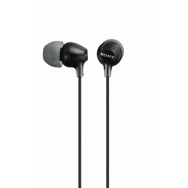 SONY Écouteurs-Boutons de la Série Fashion Color Ex en Noir avec Embouts Hybrides en silicone pour un Ajustement Confortable, Dotés de Haut-Parleurs Dôme de 9 mm avec Aimants en Néodyme pour des Aigus et des Basses Clairs, et d'Un Cordon de Type Y Sans Enchevêtrement avec Glissière, Convenant à l'Écoute audio Filaire.